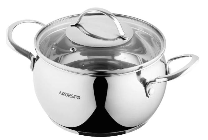 Каструля з кришкою Ardesto Gemini Liguria 4 л нержавіюча сталь AR4340GB